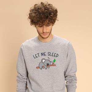 Le Roi du Tshirt Herensweater - LAAT ME SLAPEN XS heide grijze kleur