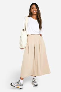 Boohoo Geplooide Wide Leg Culottes, Sand