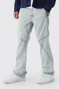 Boohoo Flared Slim Fit Jeans Met Panelen, Light Grey