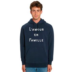 We are family Herensweater met capuchon - LOVE IN THE WAF FAMILY XS marineblauwe kleur