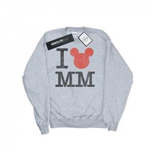Disney Heren Mickey Mouse Ik hou van Mickey Sweatshirt L grijs
