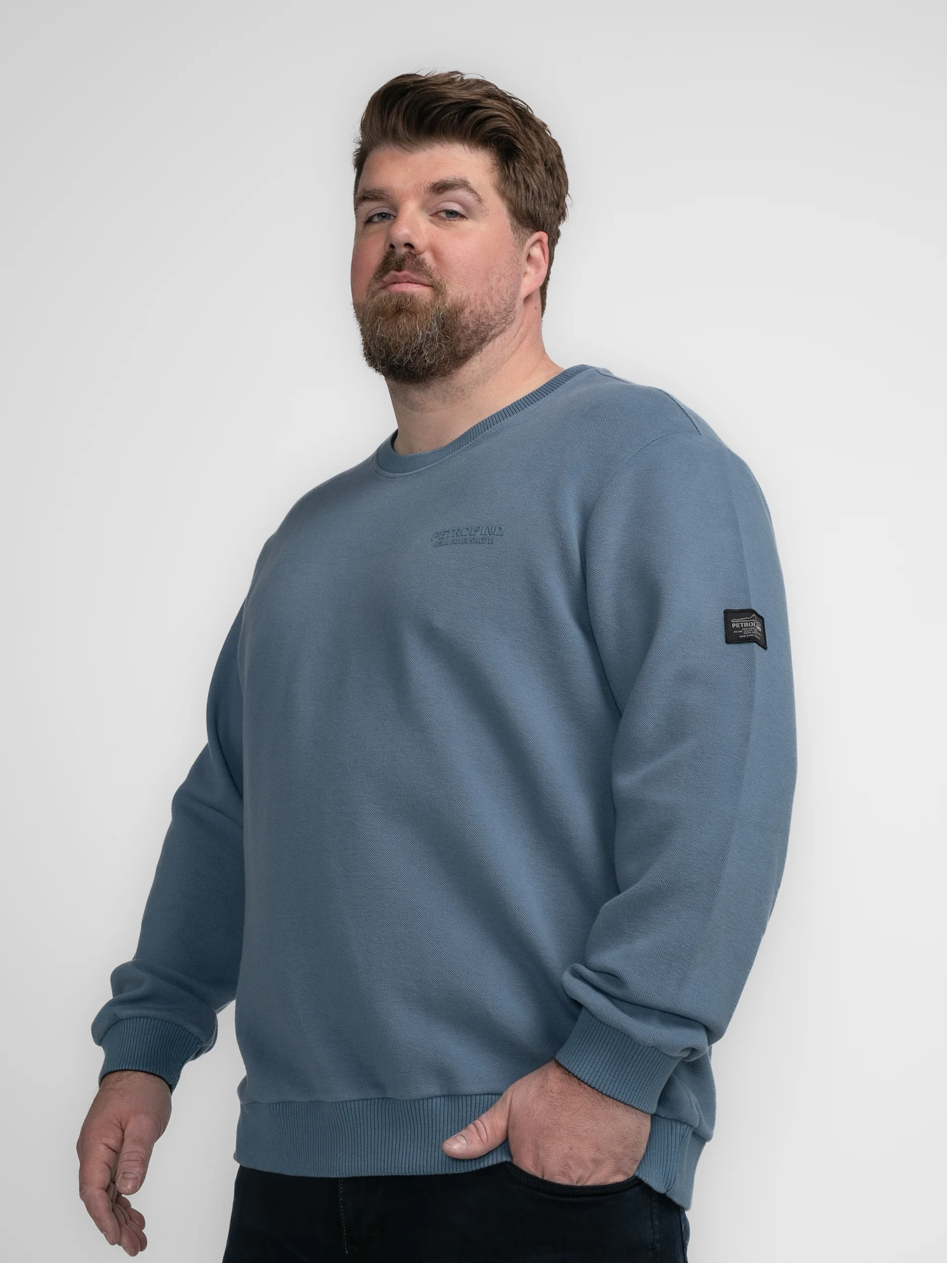 Petrol Industries - Heren Plus Size Casual Sweater Kavik - Grijs