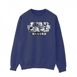Star Wars Heren Japans logo sweatshirt L marineblauwe kleur
