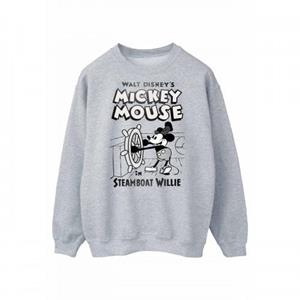 Disney Heren Mickey Mouse Steamboat Willie Sweatshirt M wit