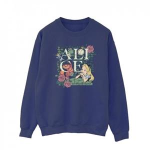 Disney Heren Alice In Wonderland Lommerrijke Tuin Sweatshirt L marineblauwe kleur