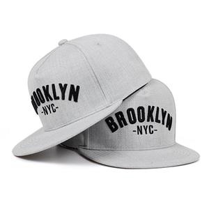 Cap Factory Zomer Brooklyn Geborduurde Baseball Cap Mannen en Vrouwen Mode Hoed Outdoor Sport Hip Hop Platte Hoed grijs