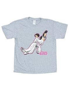 Star Wars meisjes prinses Leia karakter katoenen T-shirt 12-13 grijs