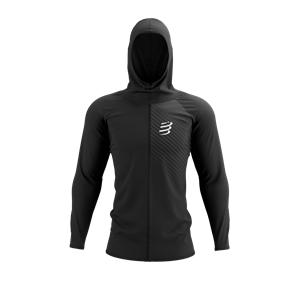 Compressport - 3D Thermo Seamless Hoodie Zip - Hardloopjack, zwart