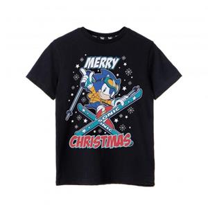 Sonic The Hedgehog jongens vrolijk kerst T-shirt 13-14 zwart