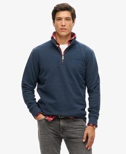 Superdry Mannen Kraagloos Essential Logo Sweatshirt Blauw