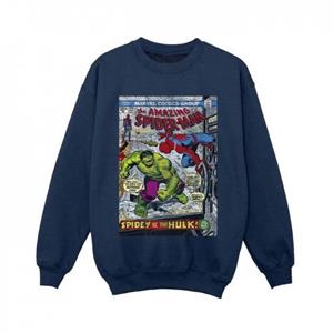 Marvel Boys Spider-Man VS Hulk Cover-sweatshirt 5-6 Years wit