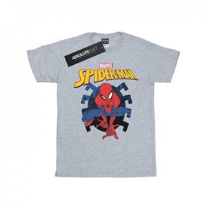 Marvel Boys Spider-Man Web schieten embleem logo T-shirt 12-13 wit