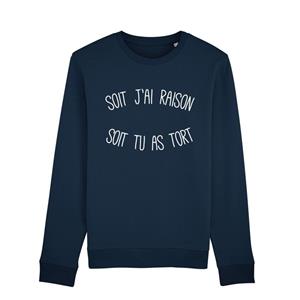 Enkr Herensweatshirt - OF IK BEN GOED OF JE BENT VERKEERD XS marineblauwe kleur