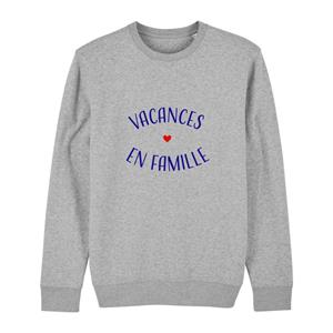 Ma Petite Tribu Herensweatshirt - GEZINSVAKANTIES XS heide grijze kleur