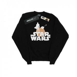 Star Wars heren de Mandalorian Mando en het kind silhouet sweatshirt M wit