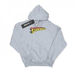 DC Comics Heren Superman Telescopische Crackle Logo Hoodie L grijs