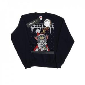 Tom And Jerry Boys Christmas Fair Isle Sweatshirt 12-13 zwart