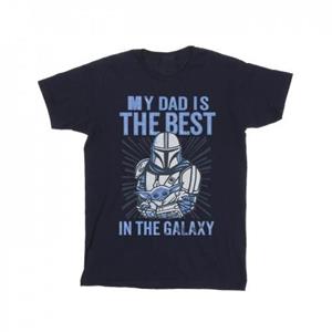 Star Wars jongens Mandalorian beste vader T-shirt 3-4 Years wit