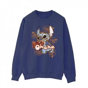 Disney heren Lilo en Stitch Ohana oranje hibiscus sweatshirt L wit