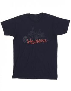 Harry Potter meisjes Zweinstein kasteel spray katoenen T-shirt 3-4 Years wit