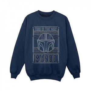 Star Wars Boys The Mandalorian The Way Outline Helm-sweatshirt 5-6 Years wit