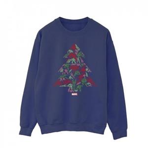 Marvel Heren Avengers Kerstboom Sweatshirt L wit