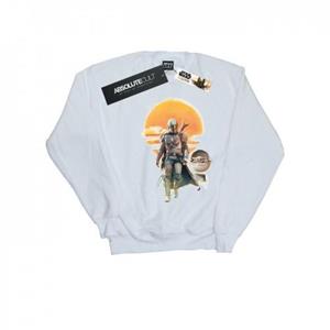 Star Wars Heren The Mandalorian Sunset Poster Sweatshirt L wit