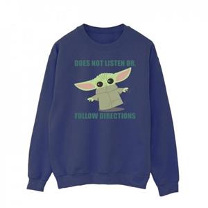 Star Wars Heren The Mandalorian Grogu luistert niet Sweatshirt L wit