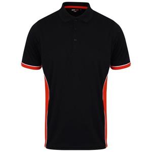 Finden & Hales Heren poloshirt met contrastpaneel XXL rood/zwart