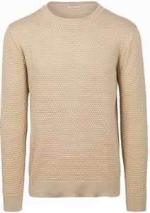 Sweater Knowledge Cotton Apparel Trui Bubble Knit Beige