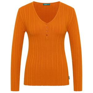 Tranquillo - Women's Seidiges Ecovero-Shirt V-Neck - Longsleeve, oranje