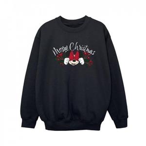 Disney jongens Minnie Mouse Christmas Holly Sweatshirt 12-13 zwart