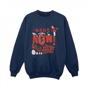 Pertemba FR - Apparel Willy Wonka Boys Verruca Salt Ik wil het nu Sweatshirt 5-6 Years wit