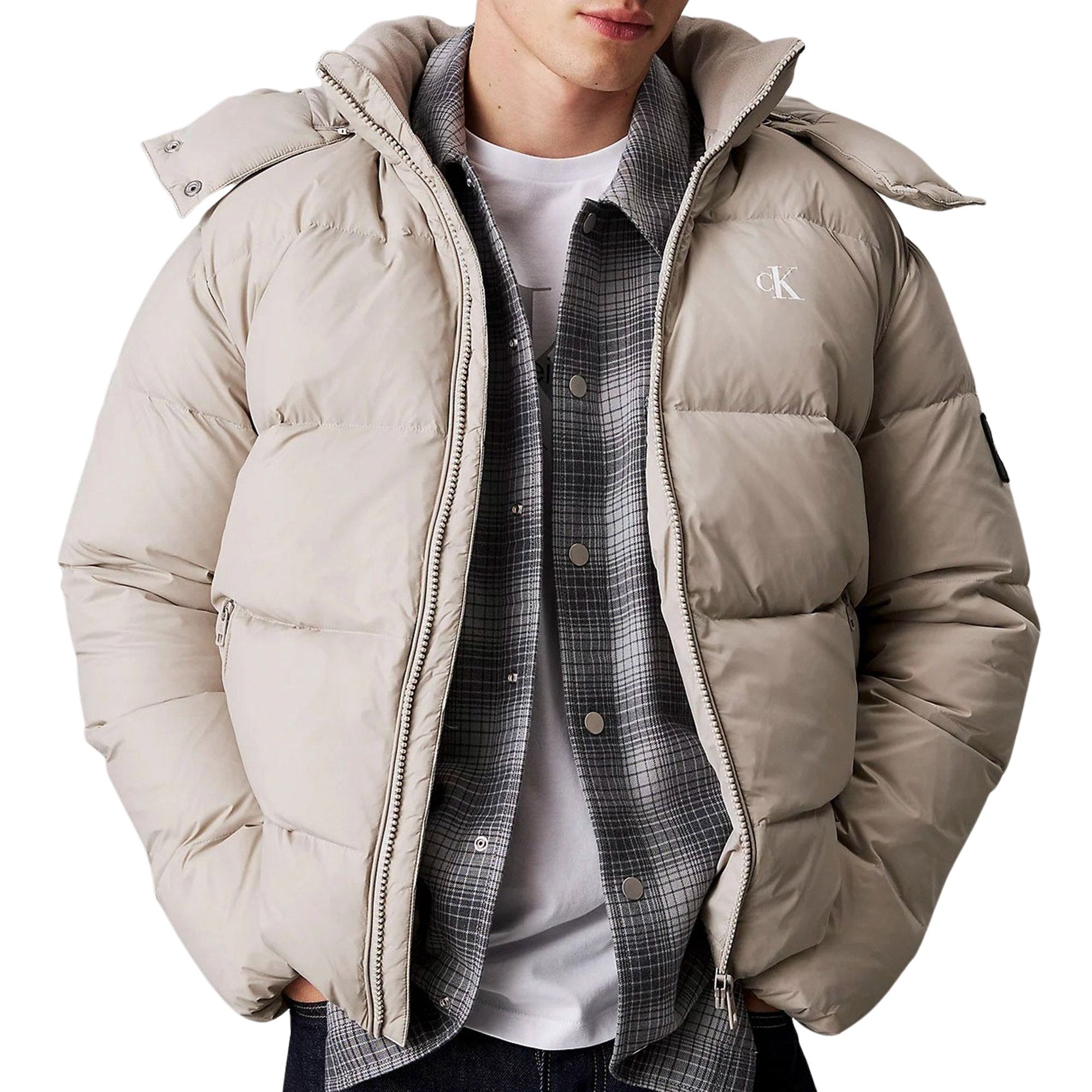 Calvin Klein Essentials Hooded Down Puffer Winterjas Heren