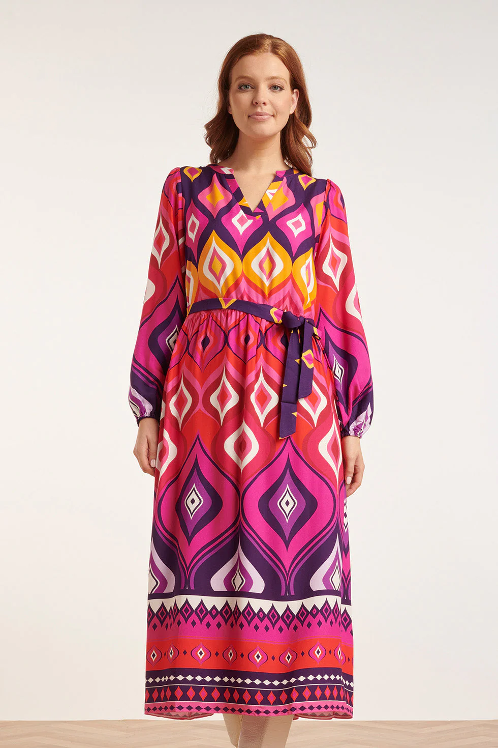 Smashed Lemon 24514 rijke midi jurk |