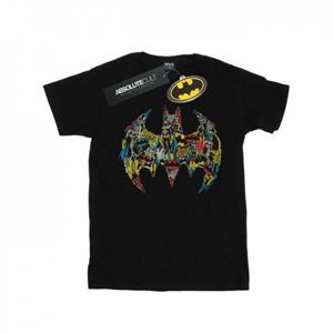 DC Comics jongens Batman Batgirl logo collage T-shirt 12-13 wit