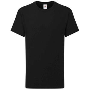 Fruit of the Loom Childrens/Kids Iconic 195 Plain T-Shirt 5-6 Years zwart