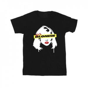 Blondie meisjes gezicht graffiti katoenen T-shirt 12-13 zwart