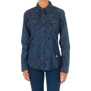 Texaans overhemd met lange mouwen en reverskraag 10DCL0058 vrouw