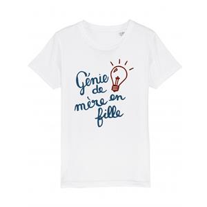 We are family Kindershirt GENIUS VAN MOEDER TOT DOCHTER 2 ans wit