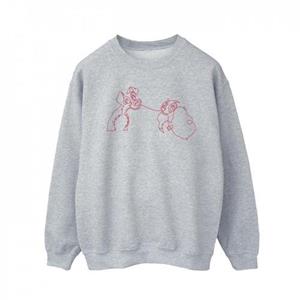 Disney Heren Lady en de Vagebond Spaghetti Outline Sweatshirt XXL wit