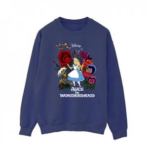 Disney Heren Alice In Wonderland Bloemen Sweatshirt L marineblauwe kleur