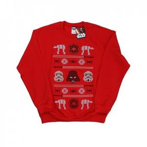 Star Wars Heren Kerst Imperial Fair Isle Sweatshirt L rood