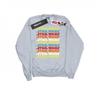 Star Wars Mens Retro Repeat Logo Sweatshirt L wit