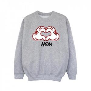 Disney Girls Mickey Mouse Love You Hands Sweatshirt 9-11 Years wit