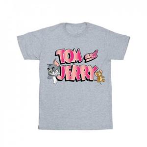 Tom And Jerry Girls Gradient Logo Cotton T-Shirt 9-11 Years wit