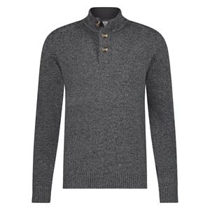 Fellows United Pullover Premuim Half Button And Zip Antracite 