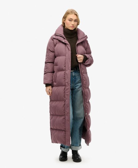 Superdry Vrouwen Maxi Lange Pufferjas Zwart