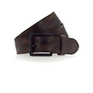 MUSTANG Leren riem gefinishd vol leer in used-look, zwartgesmeed gesp