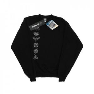 DC Comics Boys Justice League Movie gespoten emblemen sweatshirt 12-13 zwart